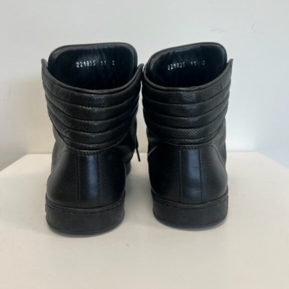 GUCCI coda Guccissima black leather high-top sneakers 221825 size11 - Picture 6 of 11
